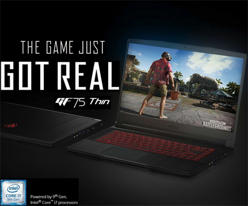 Máy tính xách tay Laptop MSI GF75 Thin 9RCX-430VN (i7-9750H) (Đen)