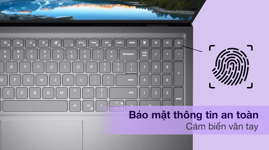 Dell Inspiron 15 5515 R7 5700U (N5R75700U104W) - Cảm biến vân tay